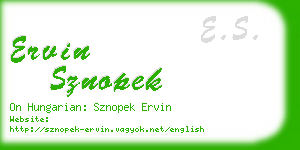 ervin sznopek business card